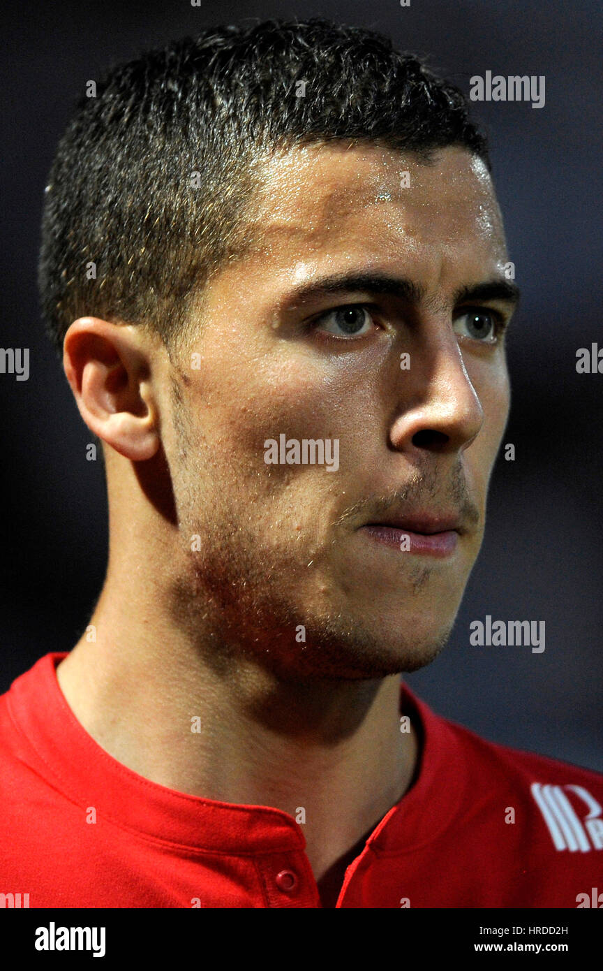 20110507 NANCY, FRANCE: Belgian Eden Hazard of Lille OSC in action, during the French League One soccer match AS Nancy against OSC Lille, at the Marce Stock Photo
