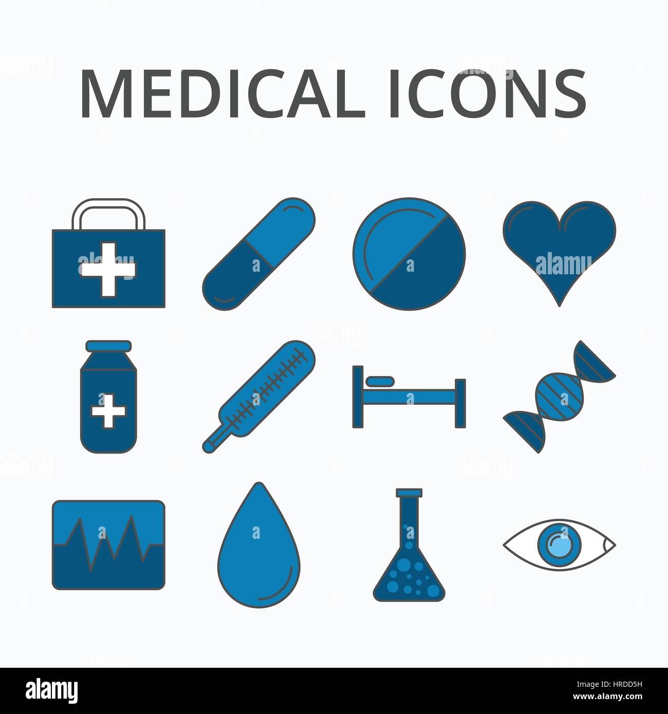 medicine icon set Stock Vector