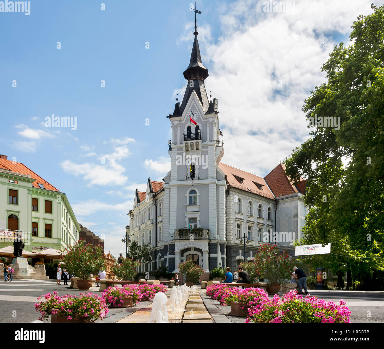 Kaposvar, Kossuth Square And City Hall, Hungary,Europe.Kaposvar is the  capital of Somogy County with lively cultural life and rich art programmes  Stock Photo - Alamy