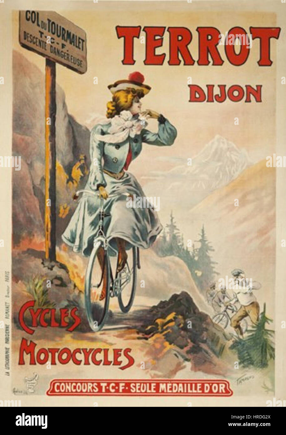Affiche Cycles Terrot, Tamagno Stock Photo