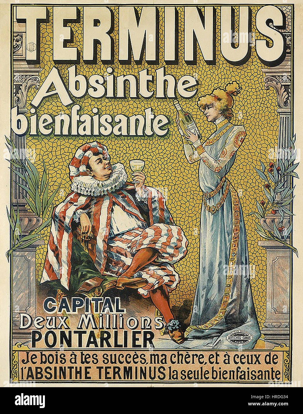 Advertising poster for Absinthe Terminus, Tamagno Stock Photo