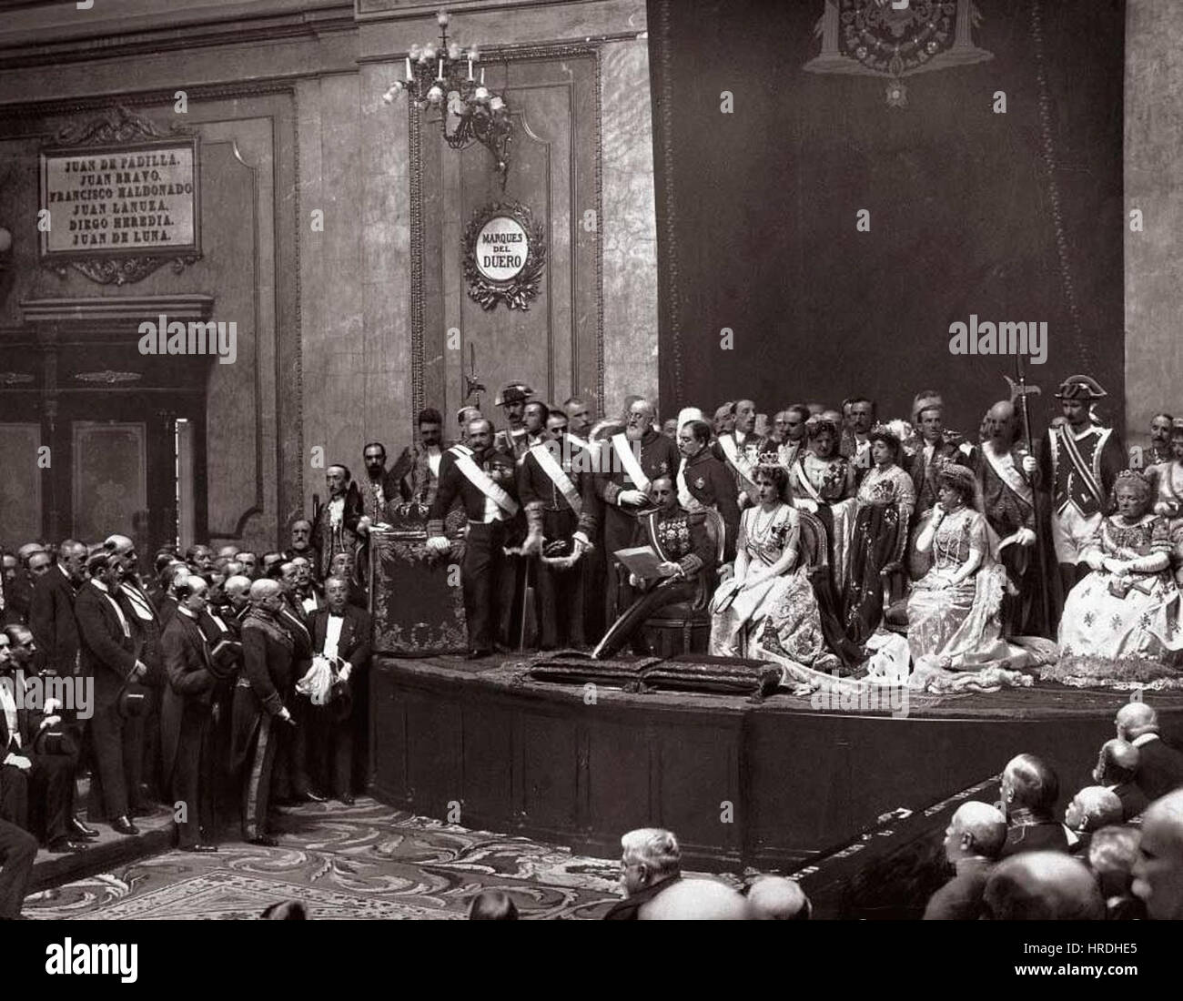 Apertura de las Cortes por parte del Rey Alfonso XIII Stock Photo