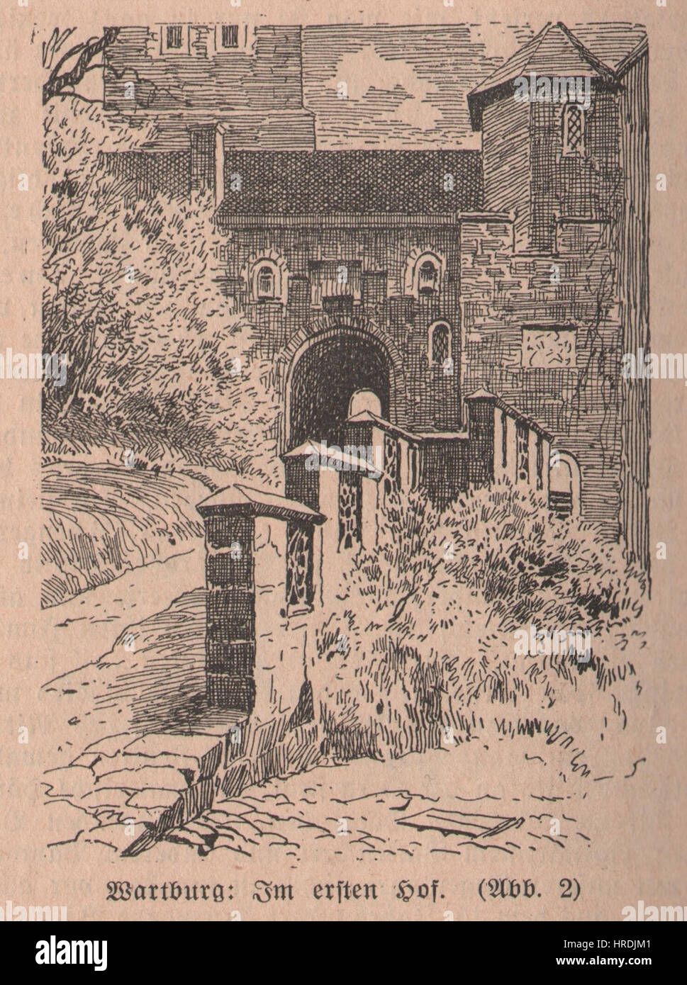 Streitenfeld (1849-1930) Sechs Zeichnungen der Wartburg, Abb.2 Im ersten Hof Stock Photo