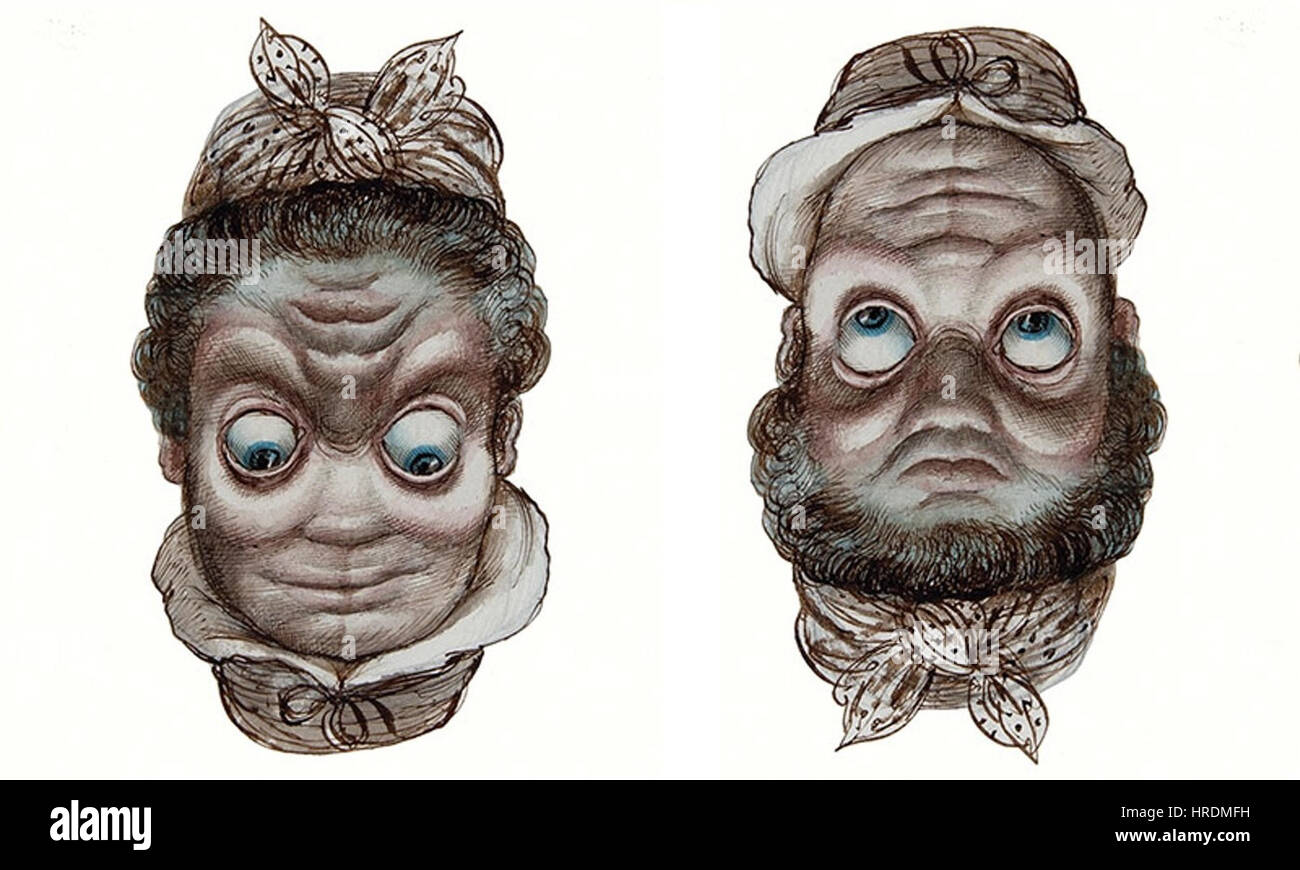 Rex Whistler Reversible Face Mad Wife & Farmer 1930 Stock Photo Alamy