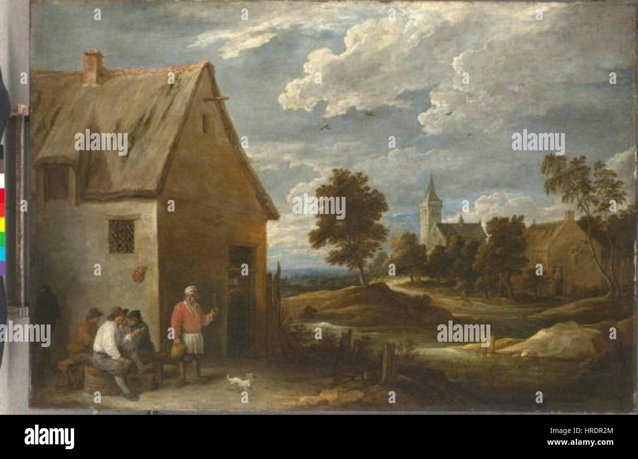 David II. Teniers - Sedlaci pred hospodou Stock Photo