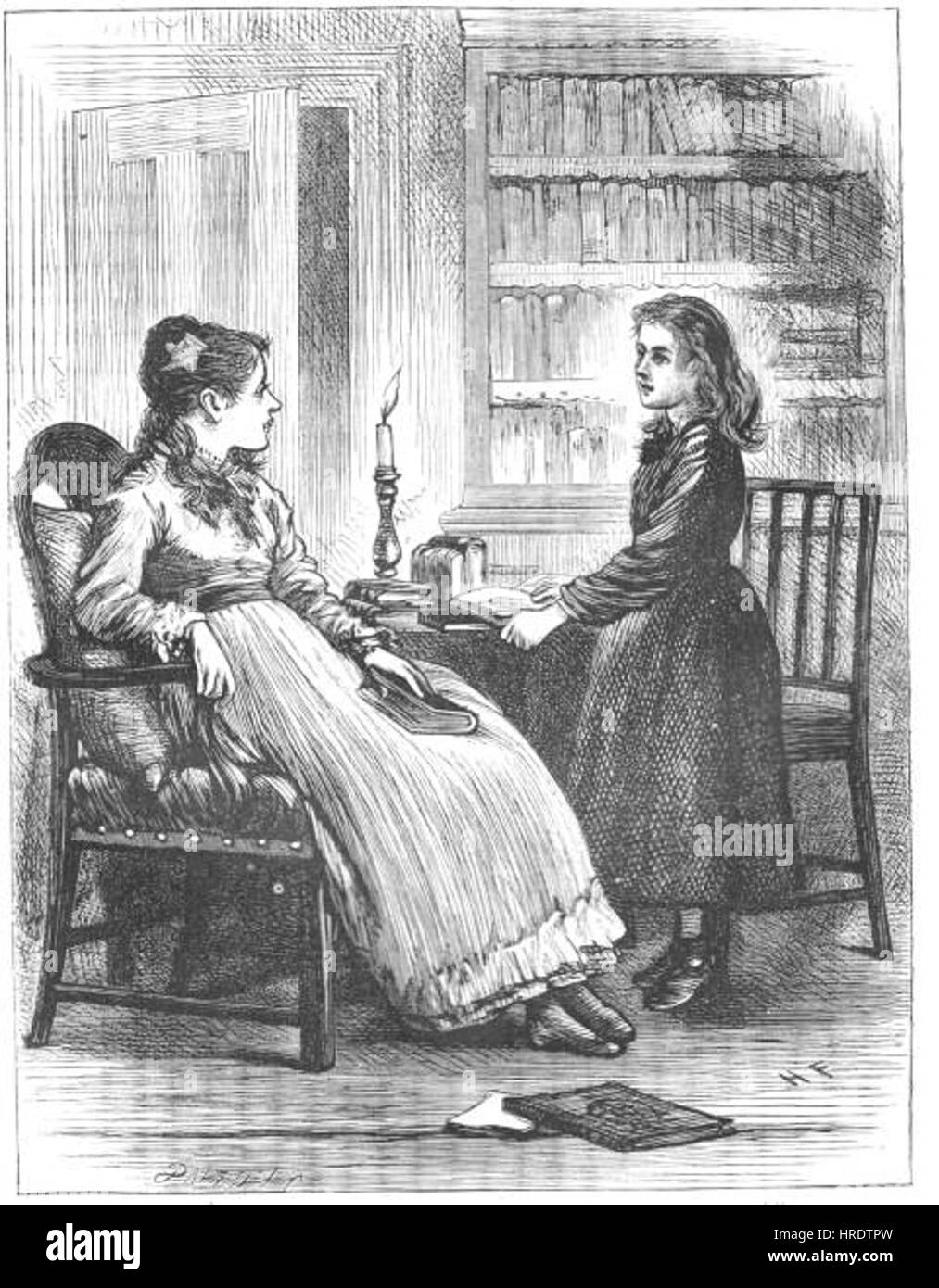 Hard Times, Louisa and Sissy (Harry French Stock Photo Alamy