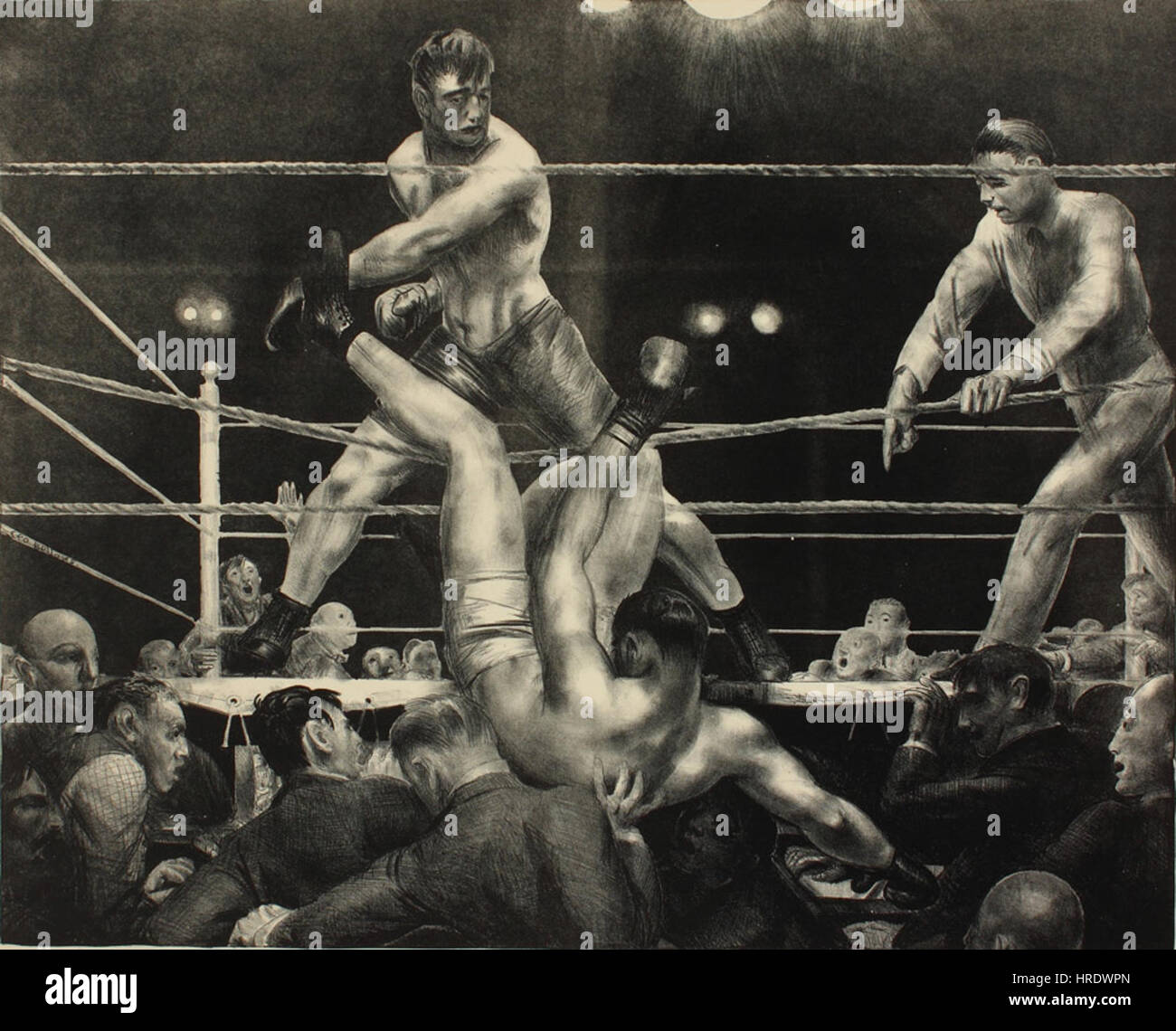 George Bellows 'Dempsey and Firpo', lithograph Stock Photo