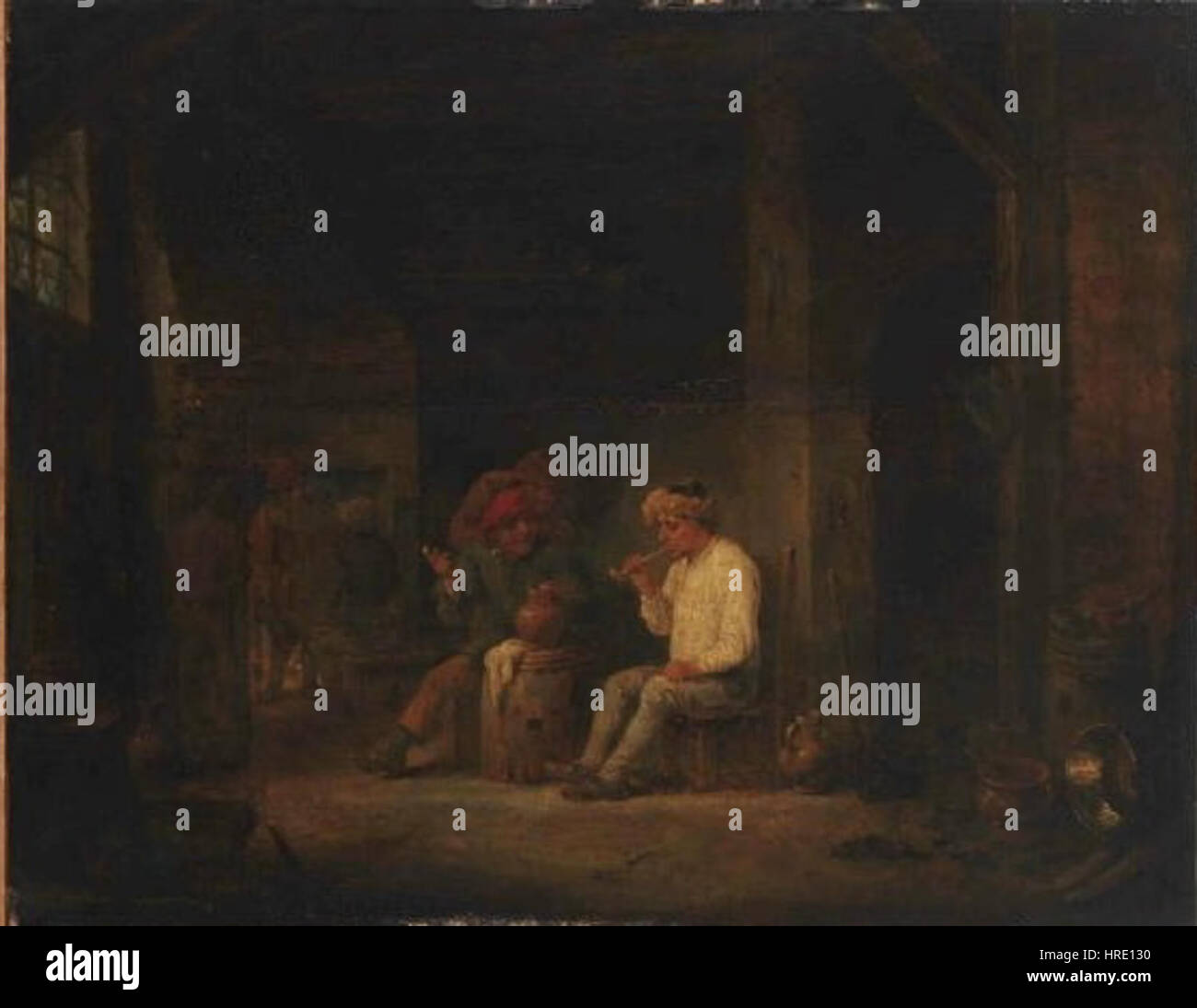 David II. Teniers - Vnitrek selske jizby Stock Photo