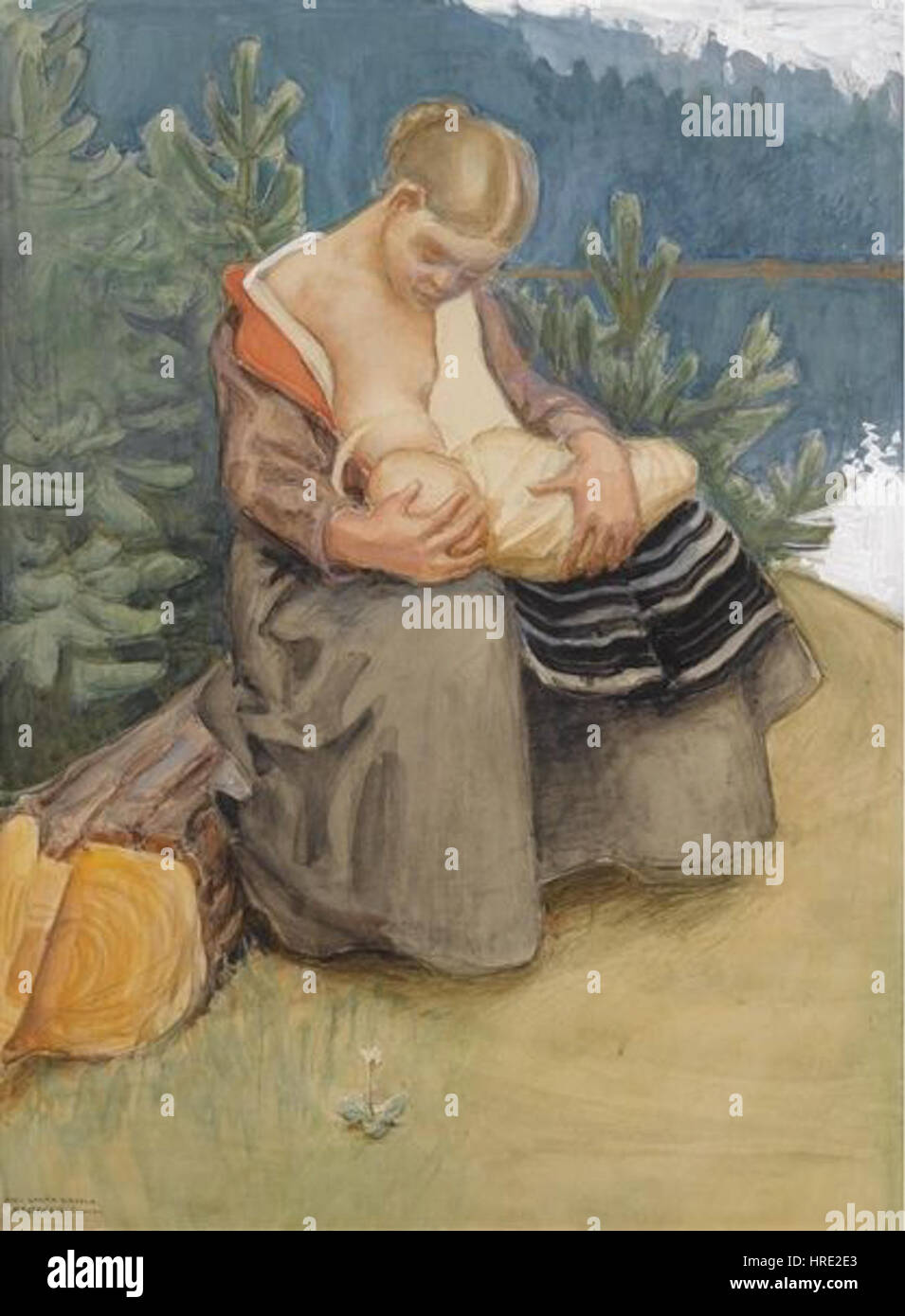 Akseli Gallen-Kallela, 1907- Mother and Child Stock Photo