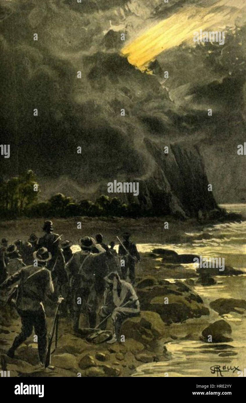 'The Golden Volcano' by George Roux depicts a dramatic and mystical ...