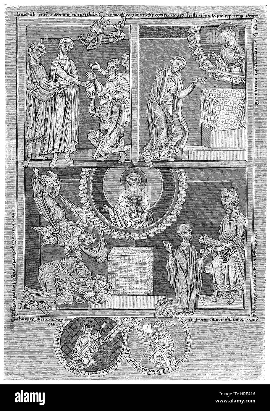 Presentation from the story of the magician Theophilius, the Faust