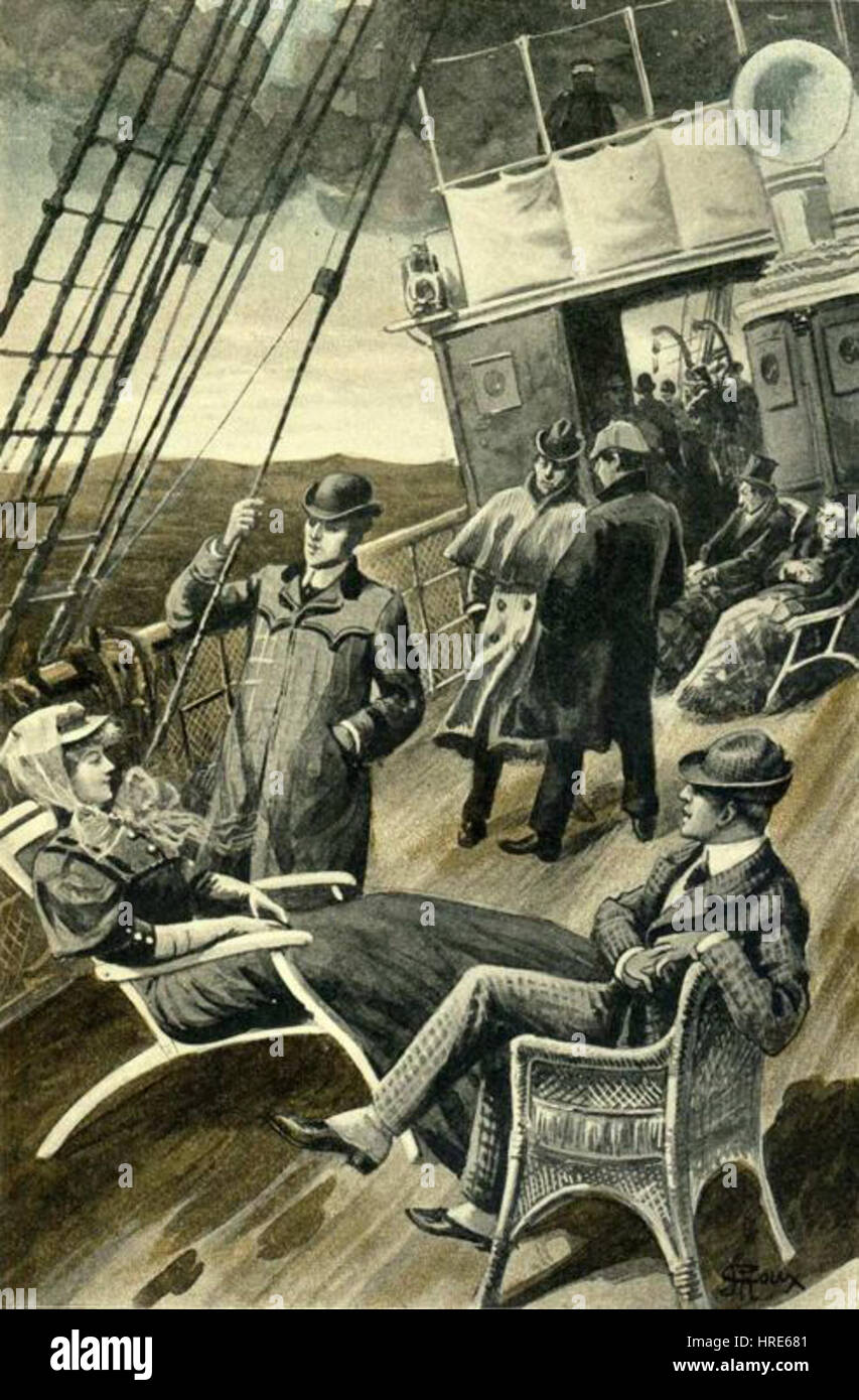 In 'The Chase of the Golden Meteor,' George Roux illustrates an ...