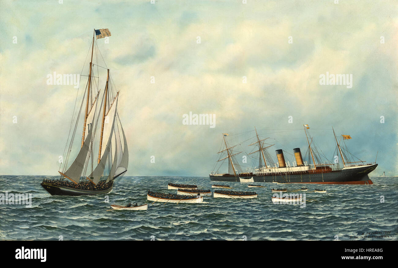Ship sinking depiction hi-res stock photography and images - Alamy