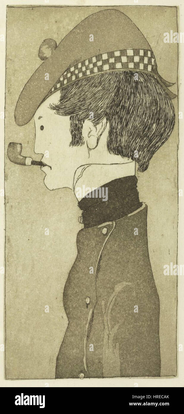 Heinrich Vogeler Selbstbildnis Karikatur 1909 Stock Photo