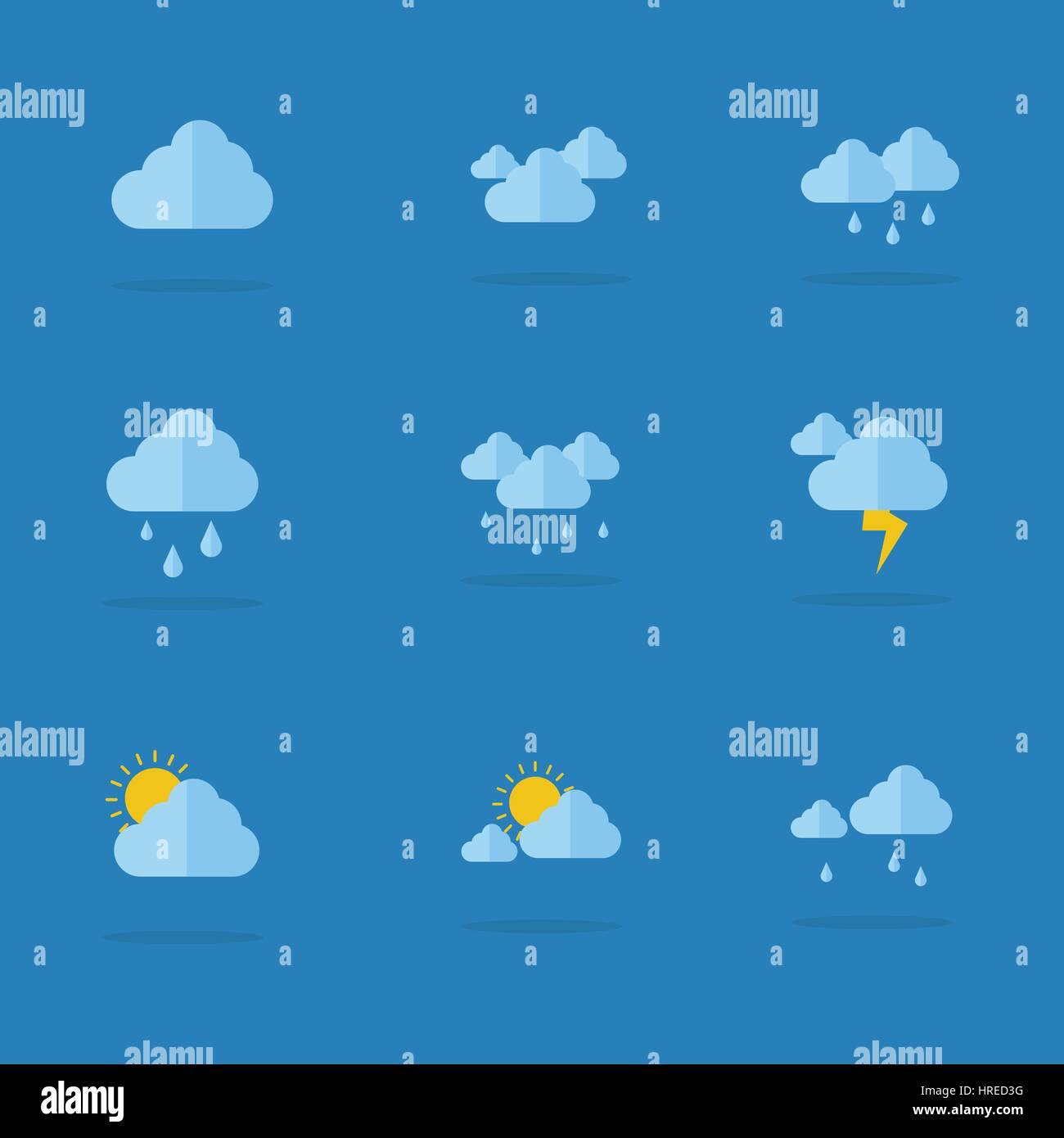 Weather icon set flat vector Stock Vector Image & Art - Alamy