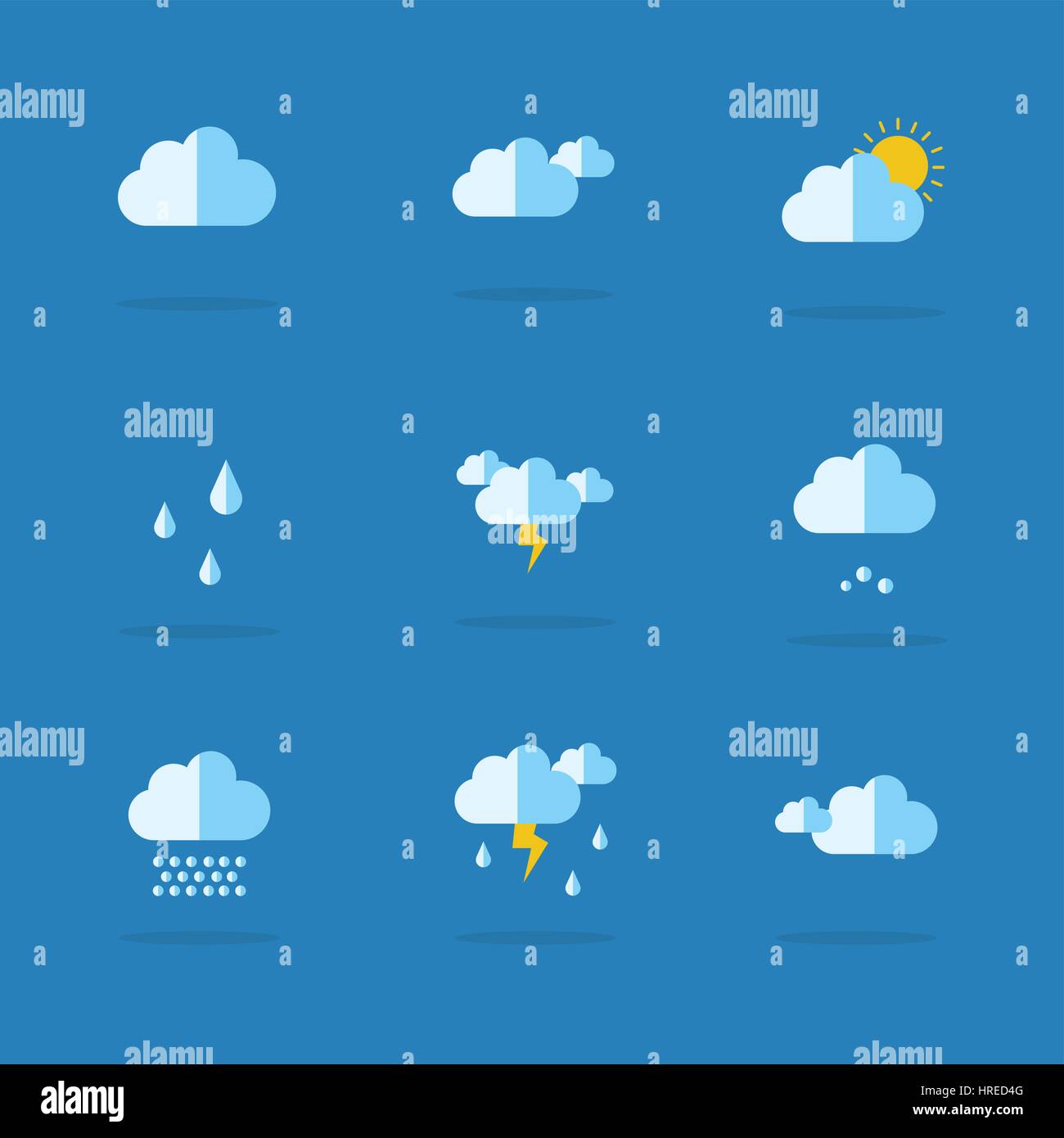 Collection of weather set icon Stock Vector
