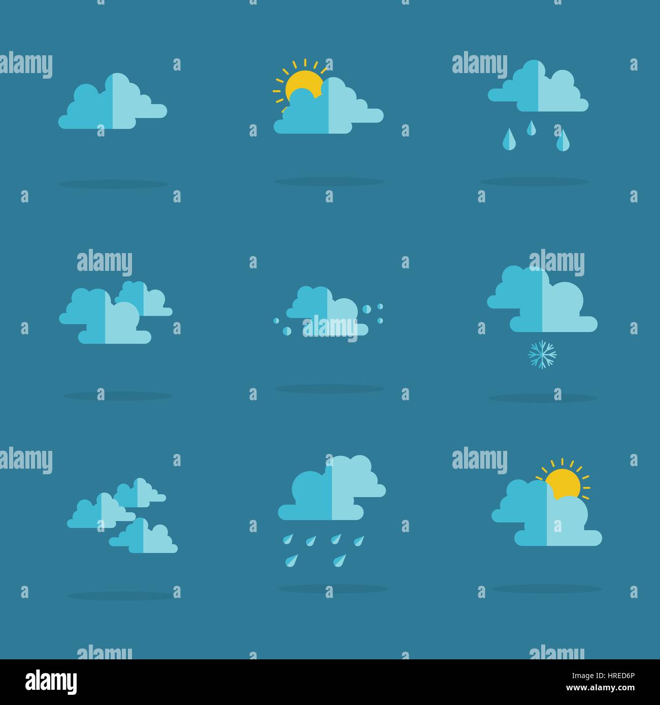 Vector flat of weather icon set Stock Vector Image & Art - Alamy