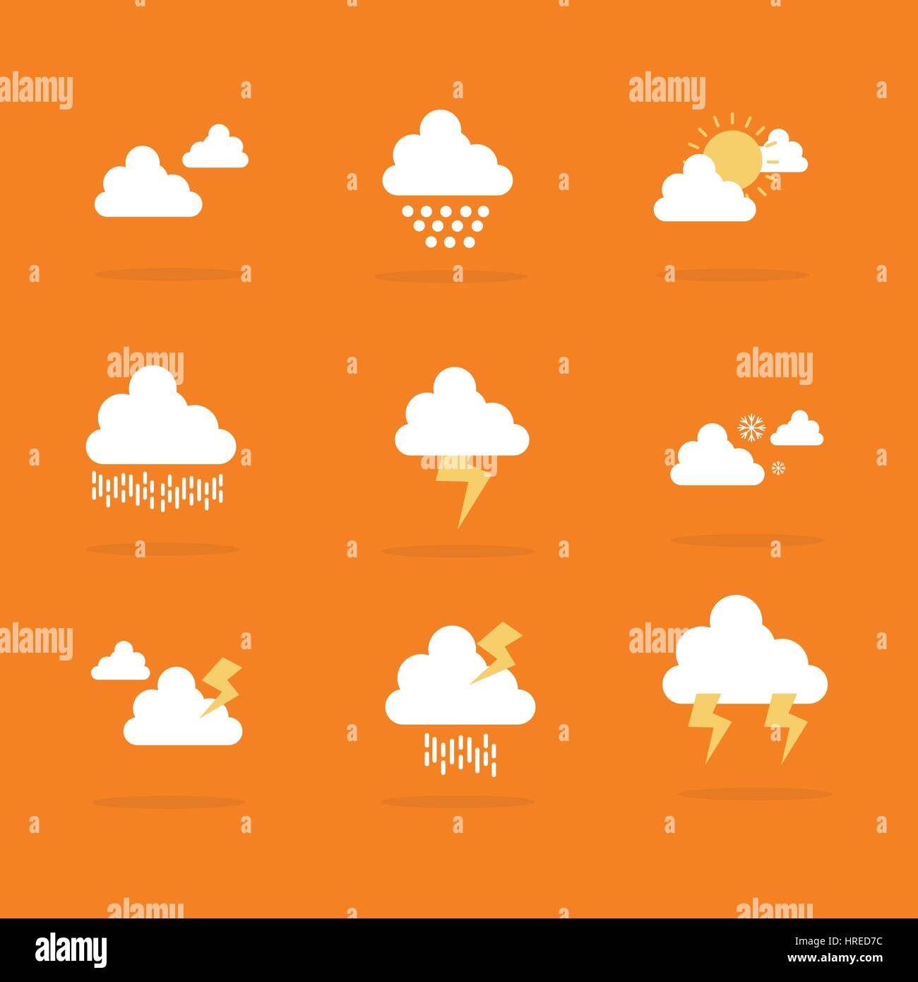 Flat vector of weather icon set Stock Vector Image & Art - Alamy