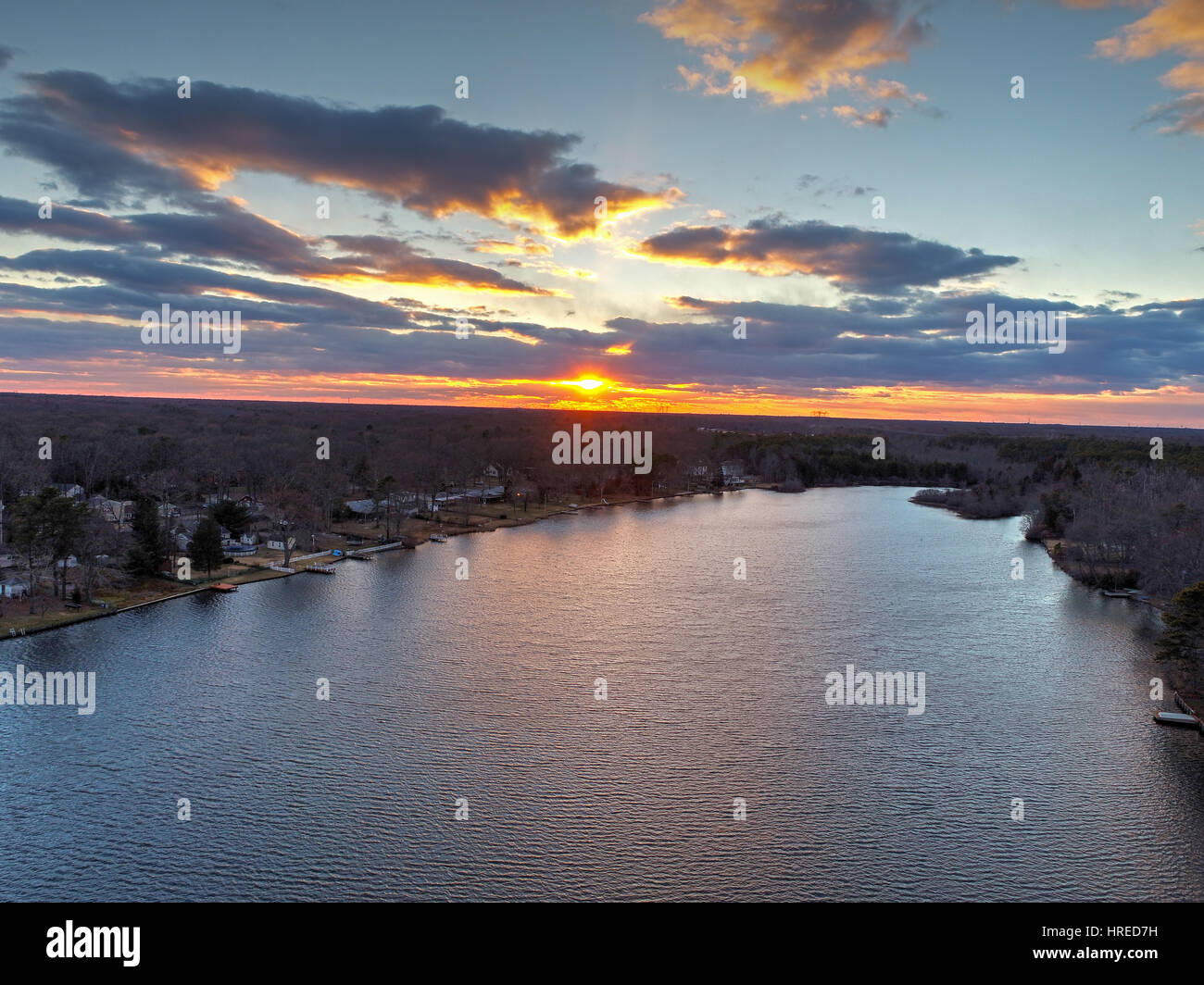 Sunset over lake beautiful view hi-res stock photography and images - Alamy