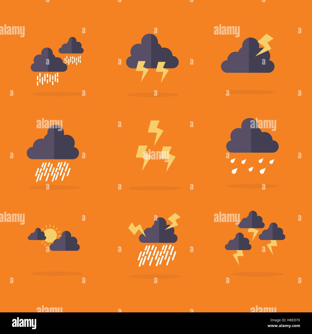 Collection of weather set vector flat Stock Vector Image & Art - Alamy