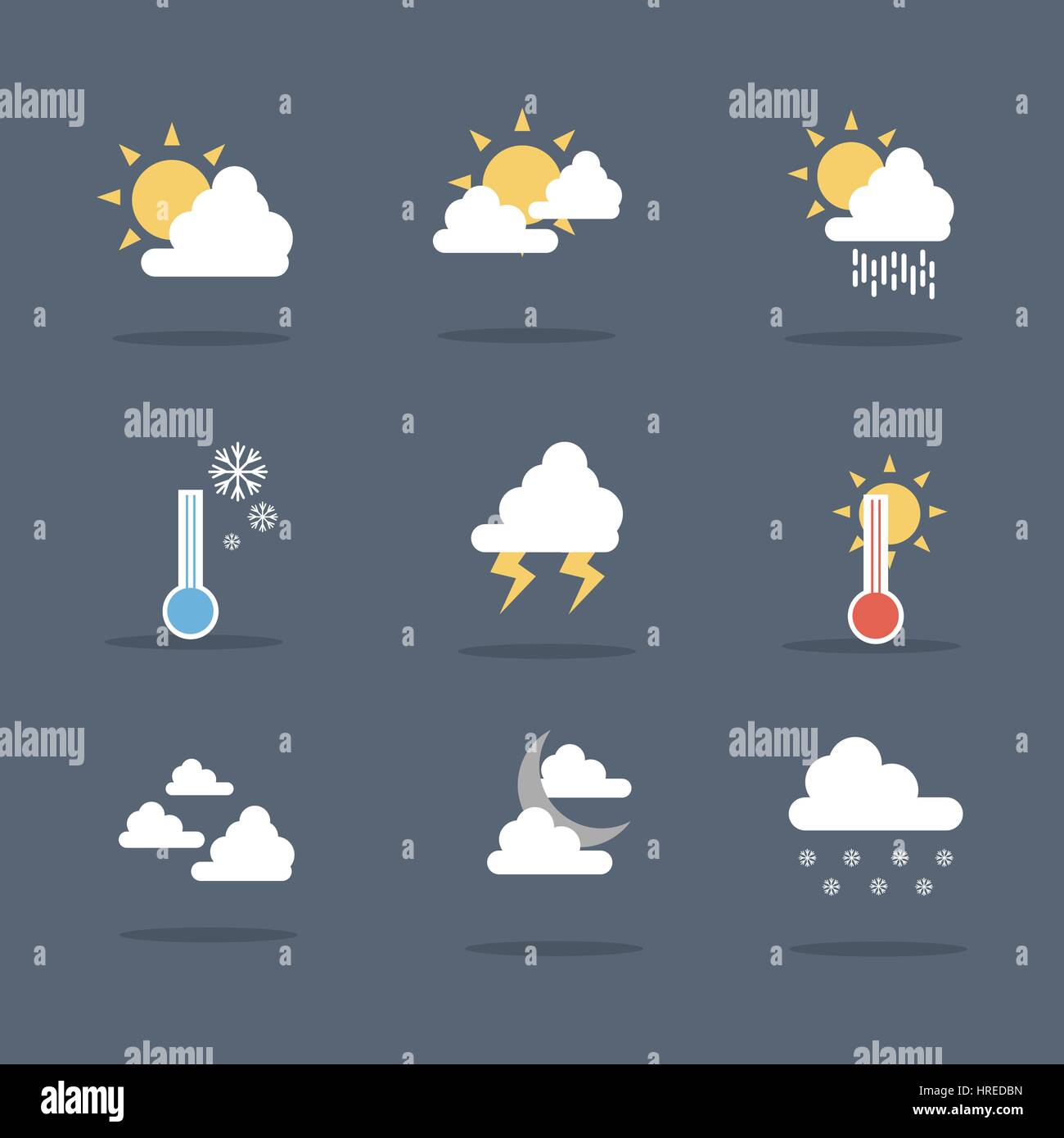 illustration vector of weather set Stock Vector