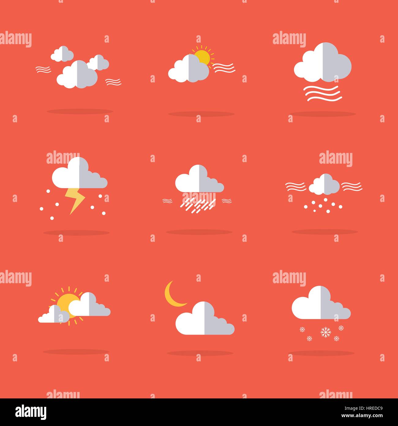 Set of weather icon flat vector Stock Vector Image & Art - Alamy