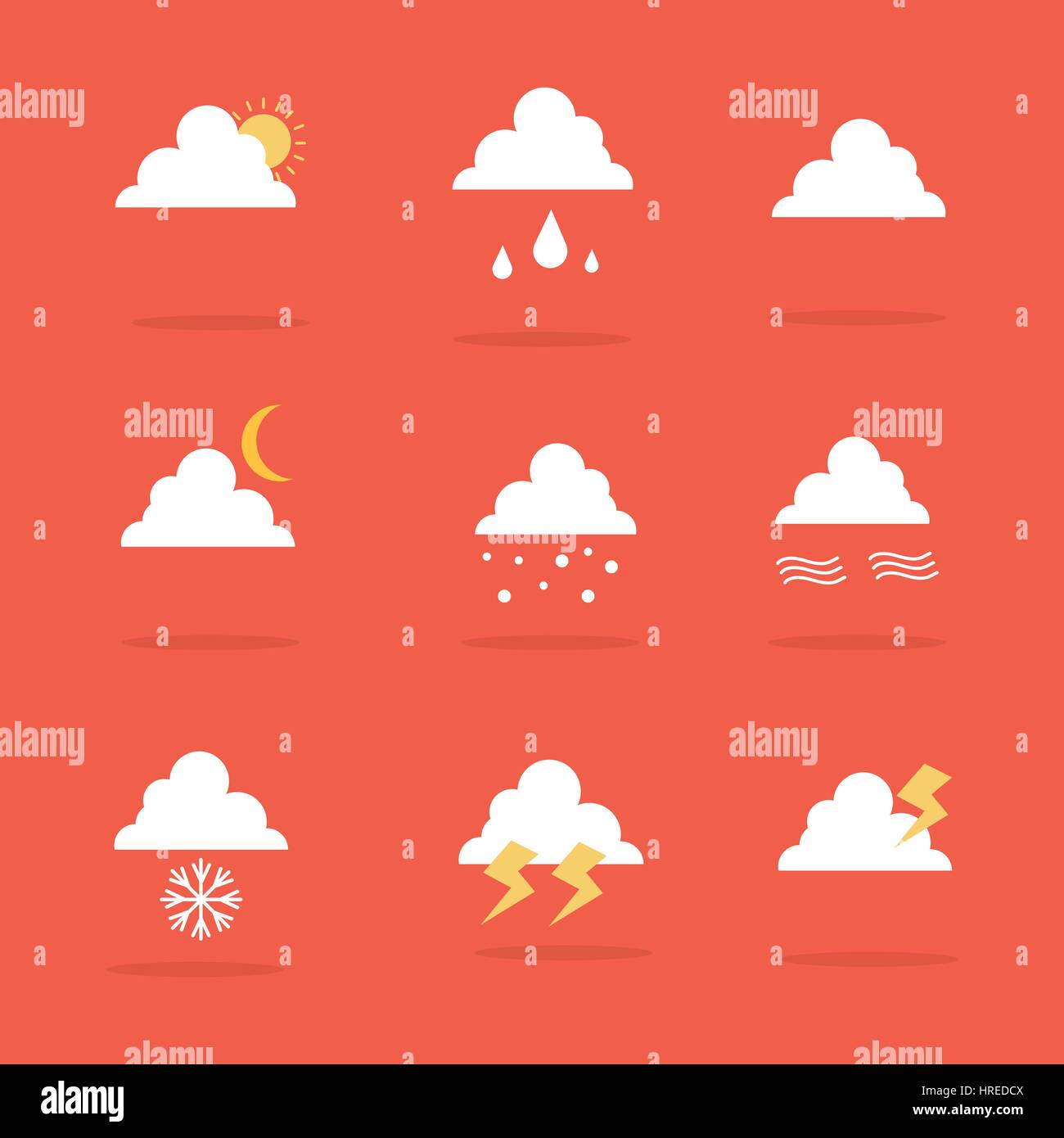 Vector art of weather set icon Stock Vector Image & Art - Alamy