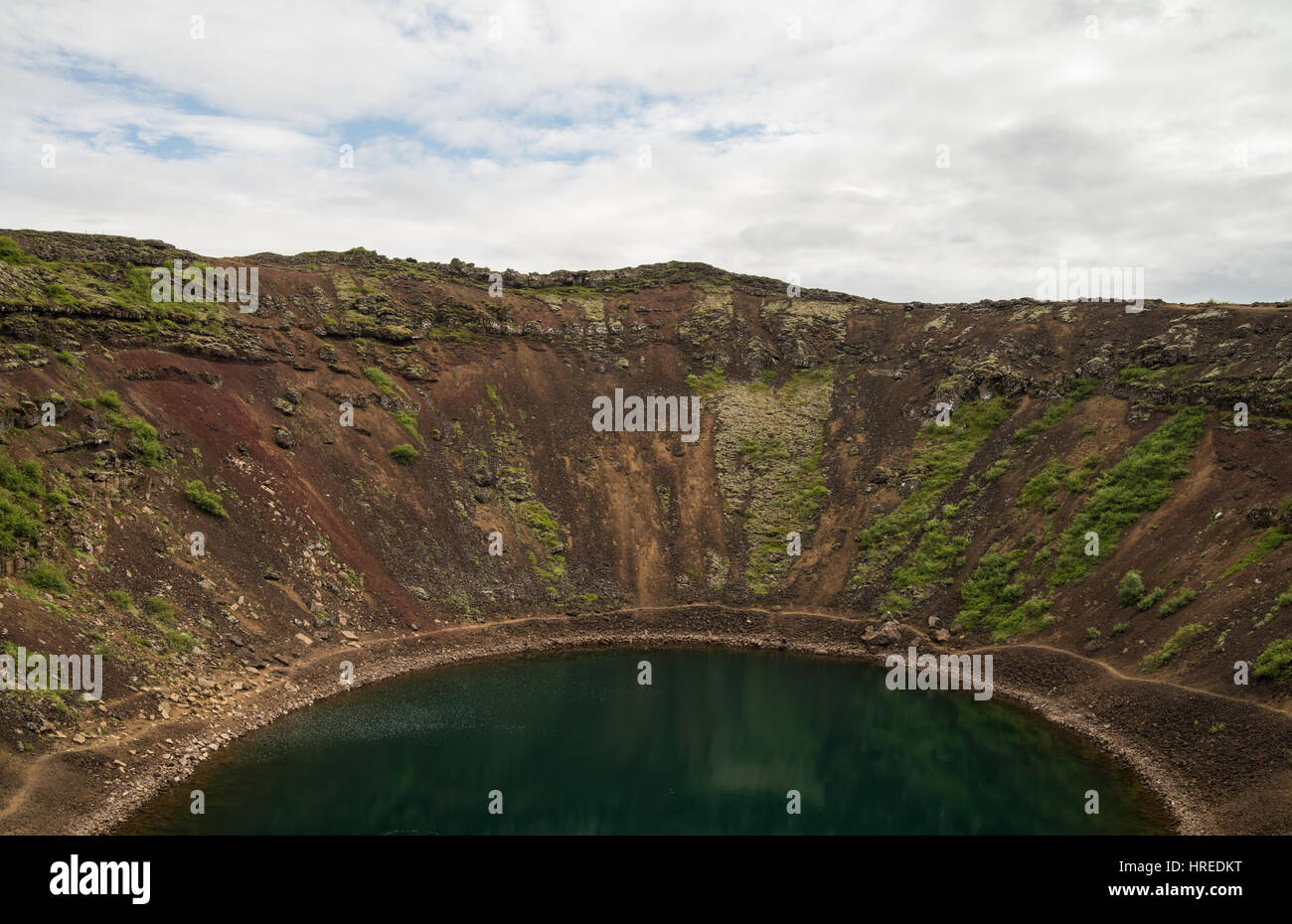 Volcanic crater lake in Iceland Stock Photo