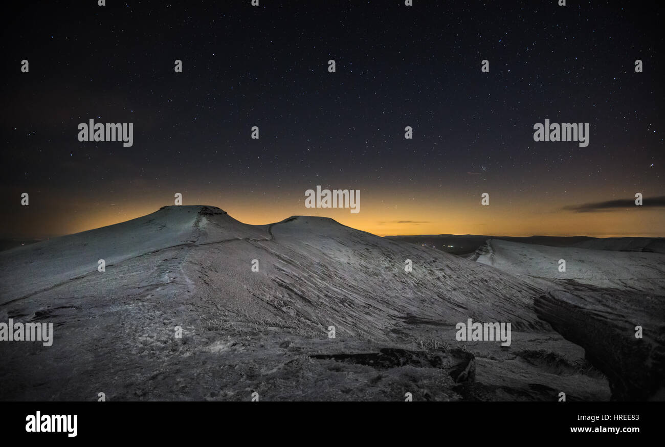 Brecon Beacons Night Sky images. Pen y Fan and Corn Du Stock Photo