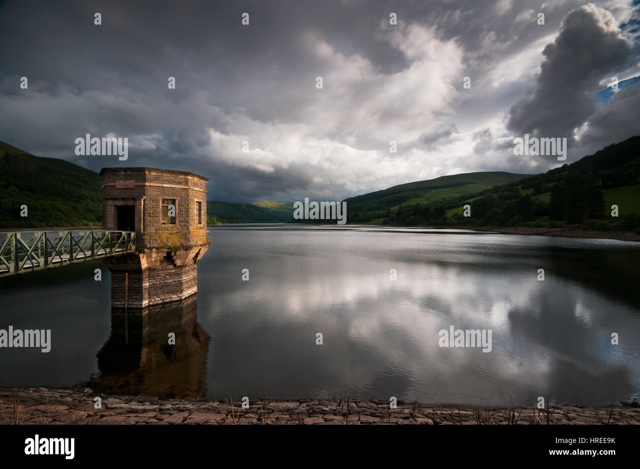 Talybont Reservoir, Brecon Beacons National Park, Wales, United Kingdom Stock Photo