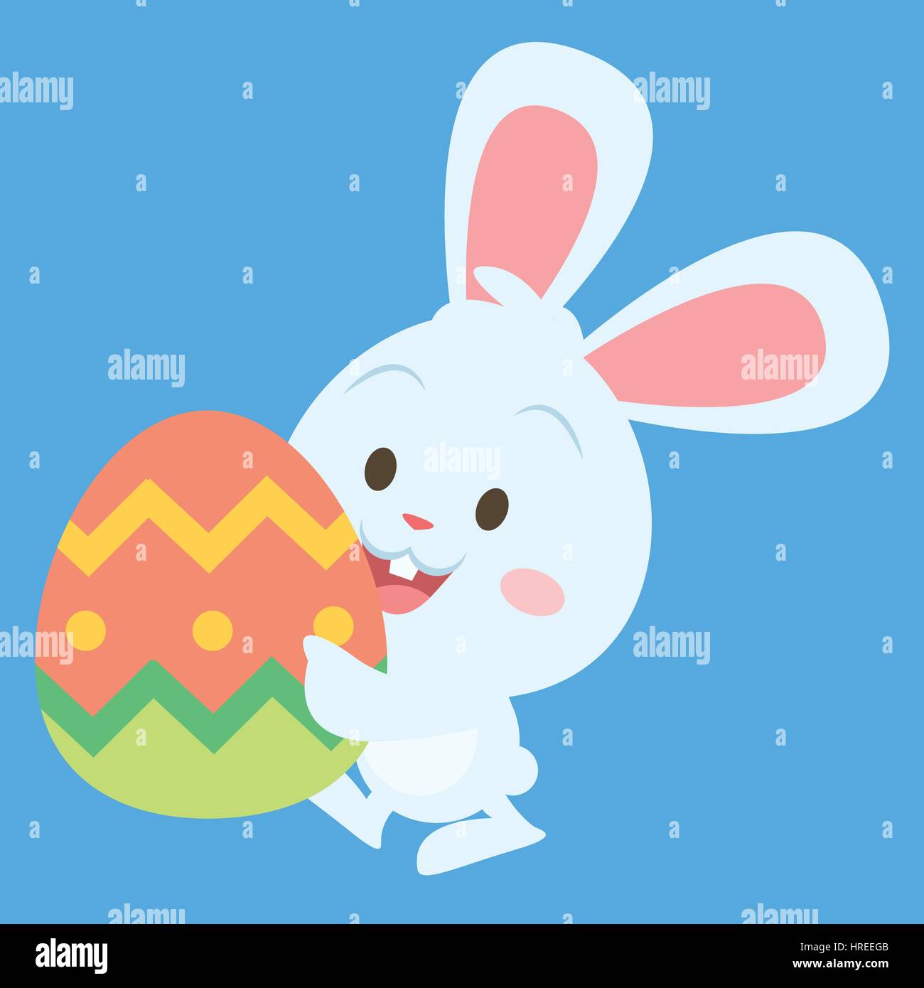Easter bunny with big egg vector art Stock Vector Image & Art - Alamy