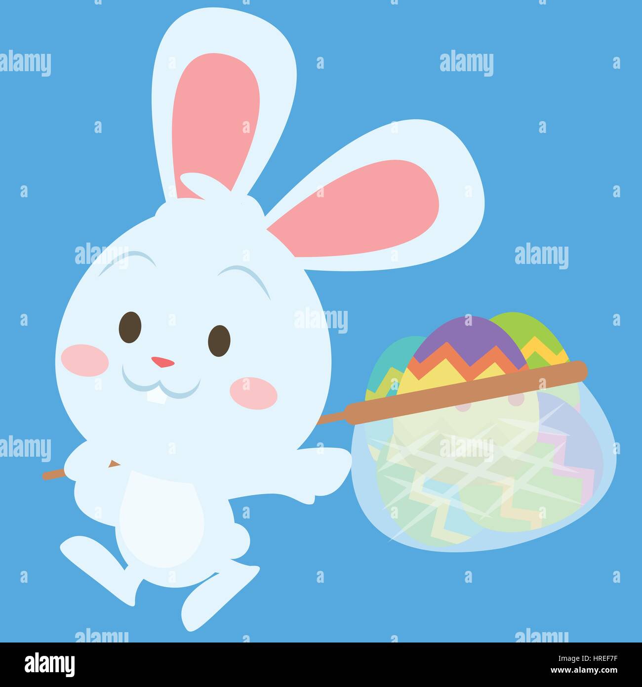 Happy bunny with egg style easter theme Stock Vector Image & Art - Alamy