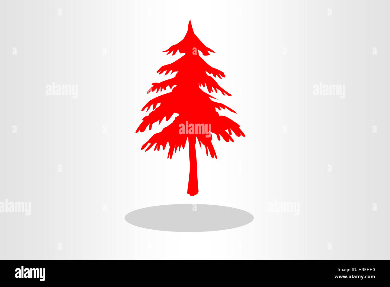 Illustration of red Christmas tree Stock Photo - Alamy