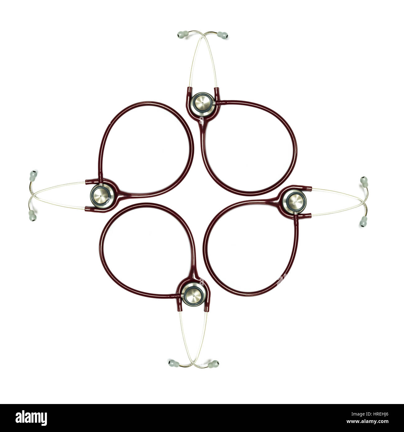 Stethoscopes on the white background. Stock Photo