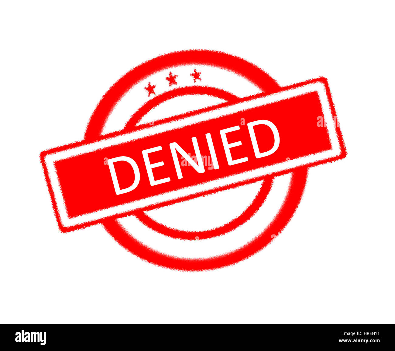 Illustration of denied word on red rubber stamp Stock Photo