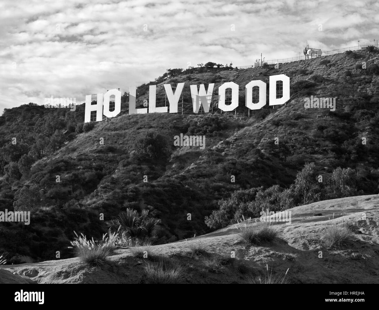 Los Angeles, California, USA - September, 29th 2010:  The famous Hollywood sign in popular Griffith Park. Stock Photo