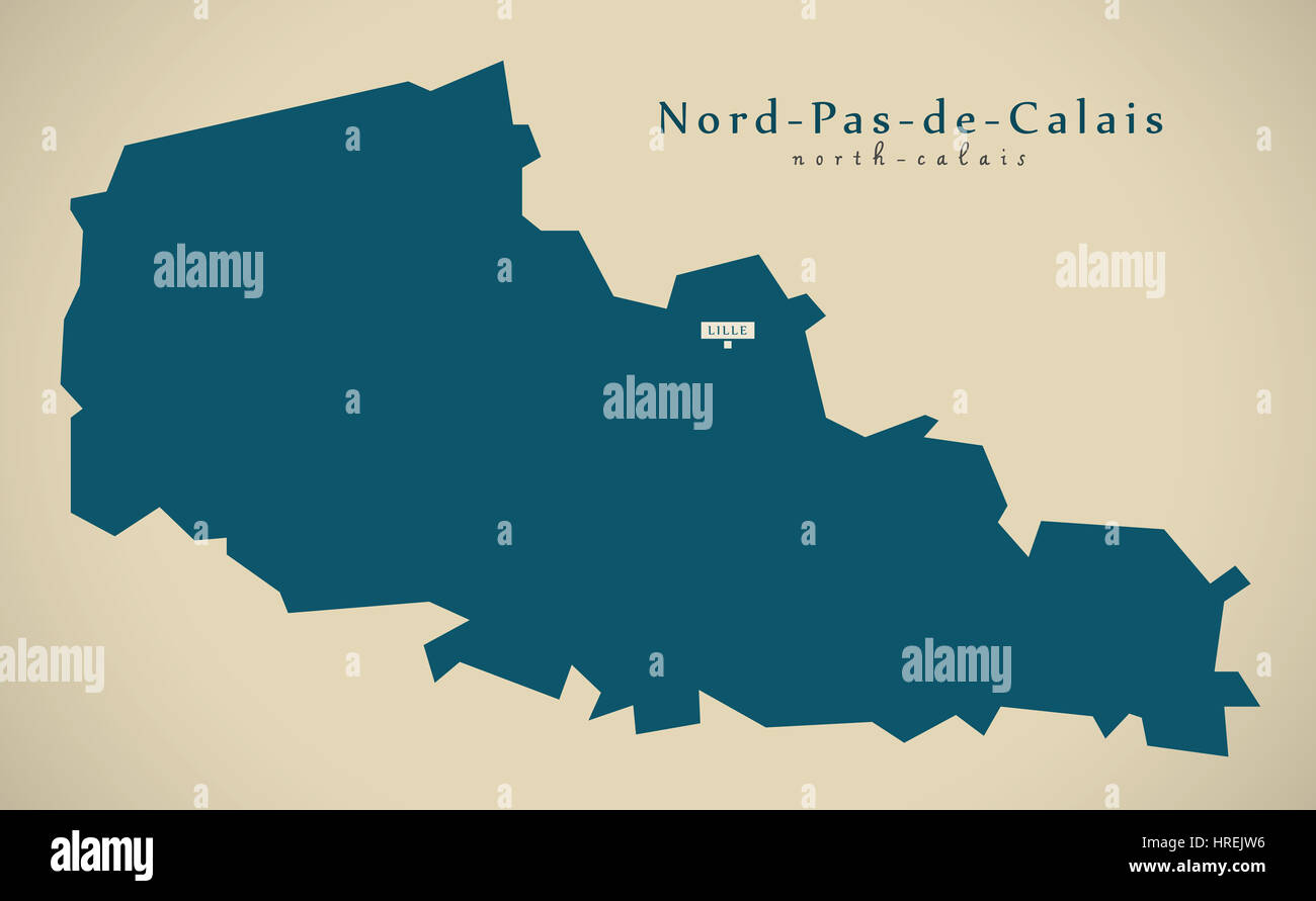 Modern Map - Nord Pas de Calais France FR illustration Stock Photo