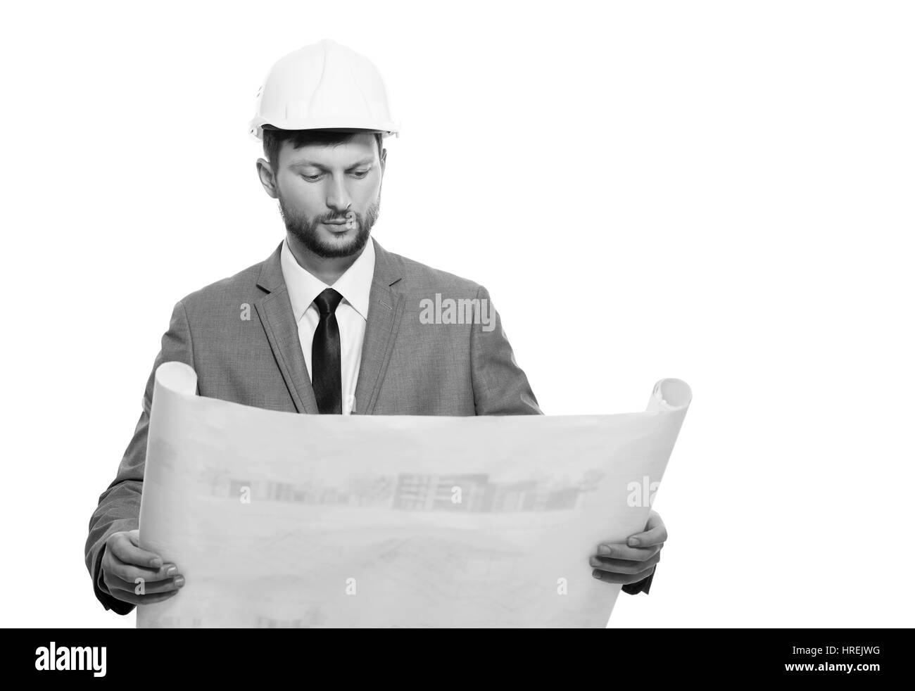 He is a planner. Professional male engineer studying a blueprint