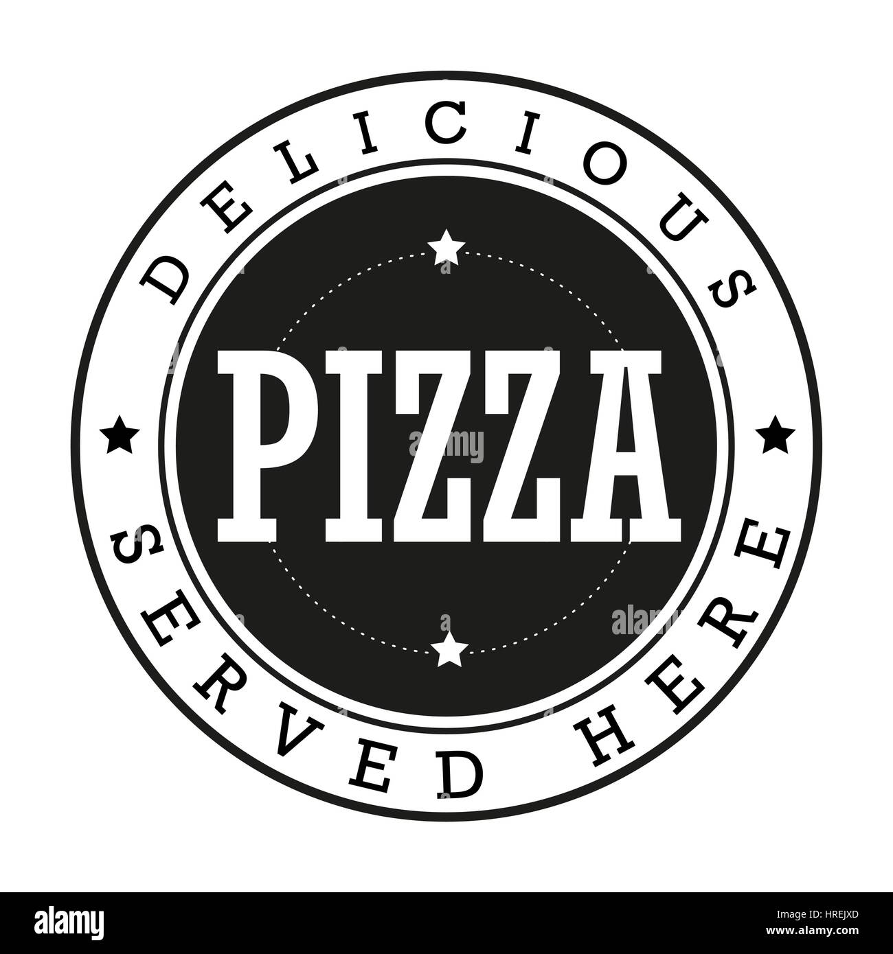 Hot Pizza Logo Vector Template. Retro Pizza Emblem. Vector Art