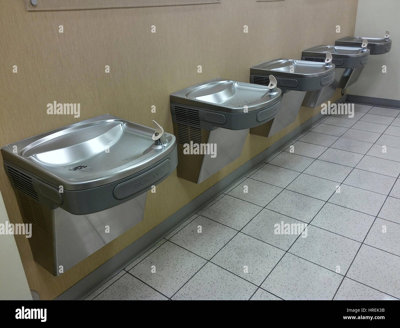 A array of water fountains in a store in New York on Saturday, February 18, 2017.  (© Richard B. Levine) Stock Photo