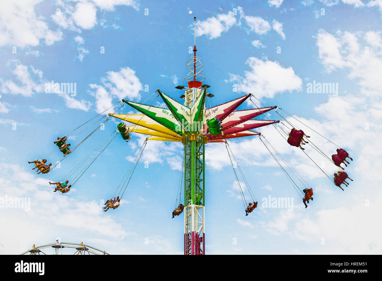 'Skyflyer' amusement ride at  the San Diego County Fair in Del Mar, CA US. Stock Photo