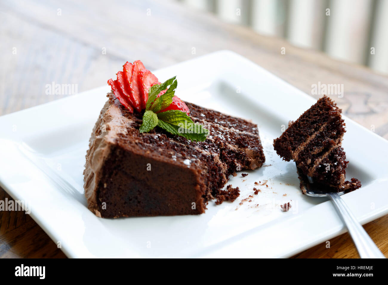 Five Layer Chocolate Cake, Dining Hall, Chautauqua Park, Boulder, Colorado USA Stock Photo