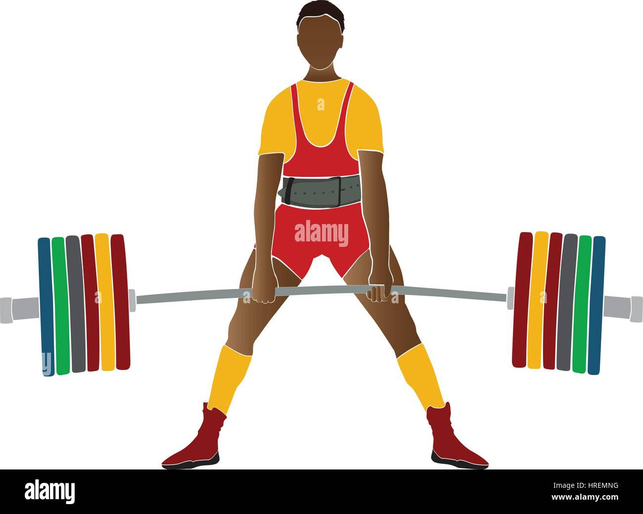 young athlete powerlifter deadlift in powerlifting competitions Stock