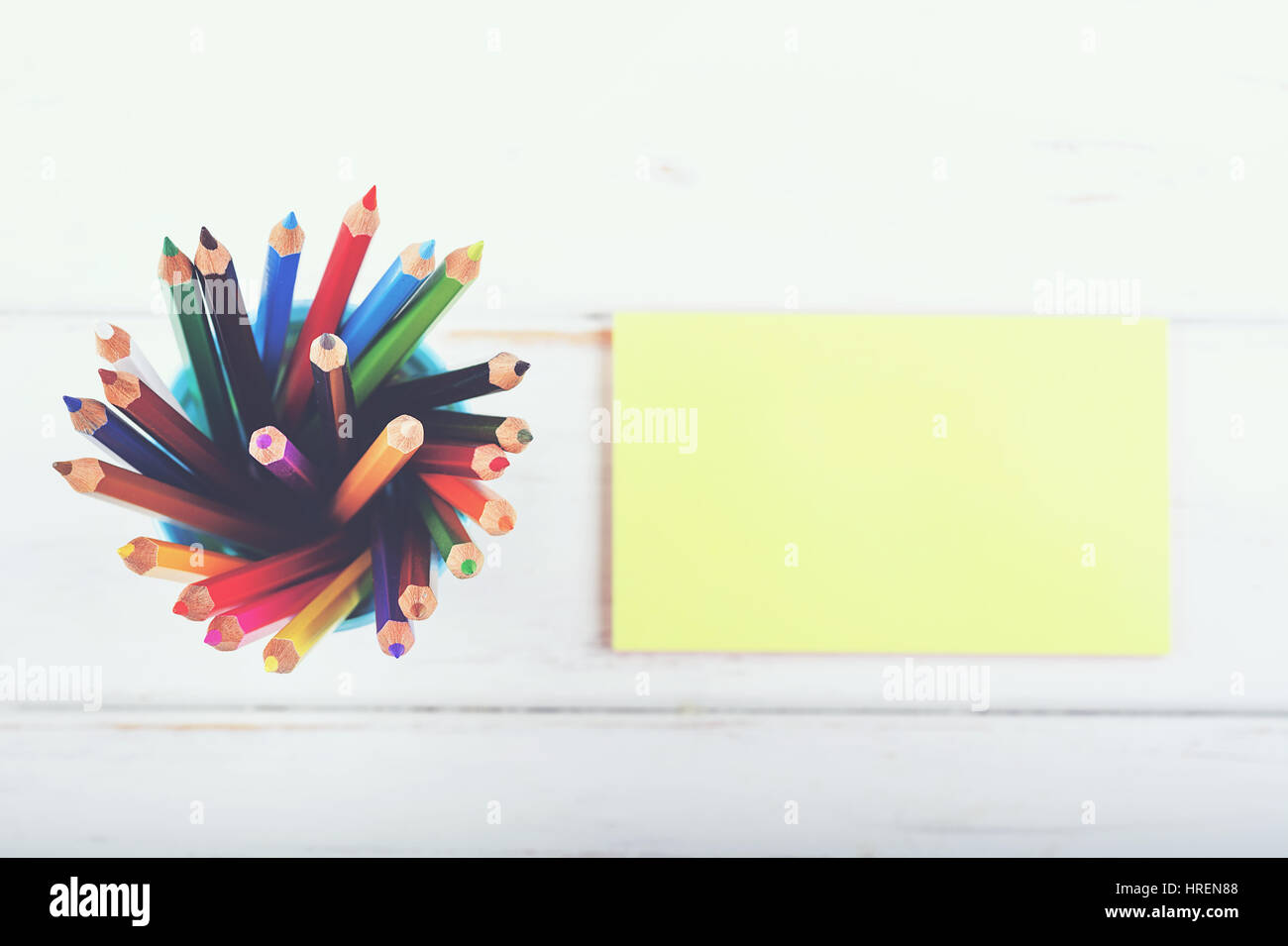 Colored pencils and scrapbook Stock Photo Alamy