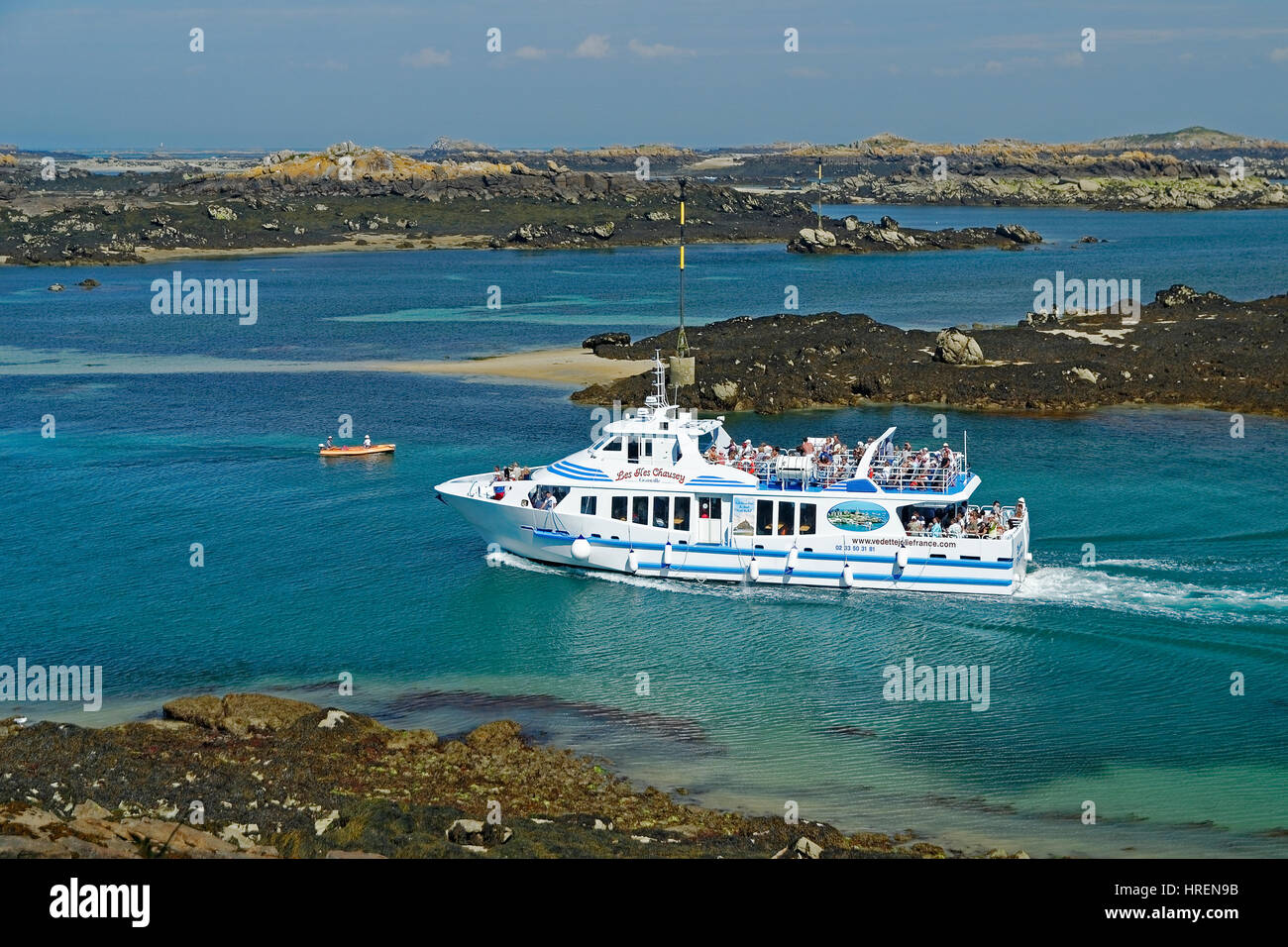 Liaison boat GranvilleChausey Islands, the Sound channel entrance