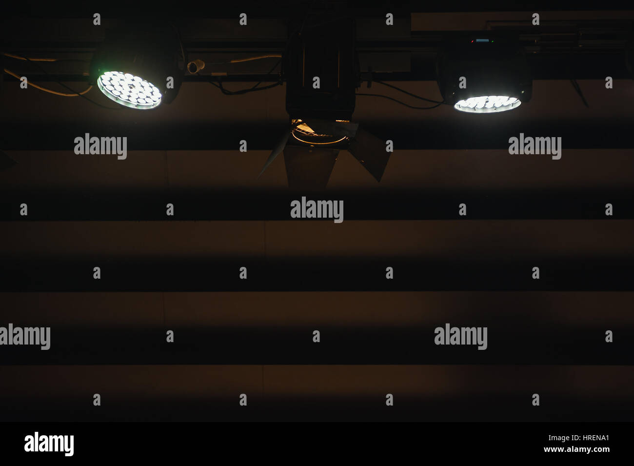 Details of lighting equipment in large theater Stock Photo Alamy