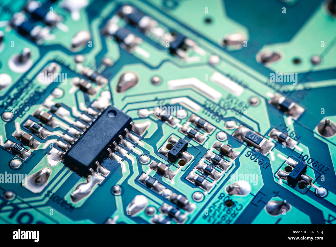 Closeup of electronic circuit board with transistor Stock Photo Alamy