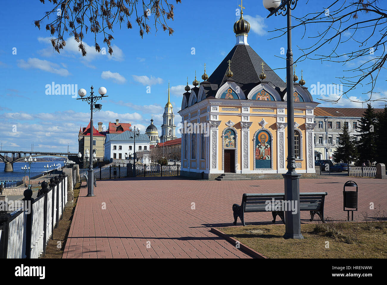 The temple in the Park by the river. Stock Photo