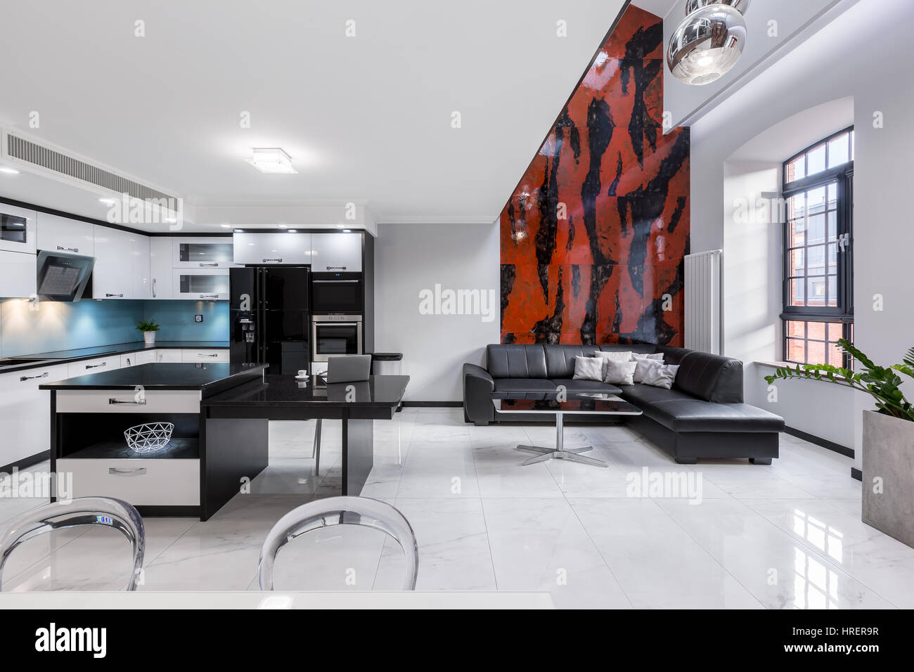 Creatively designed interior of urban apartment with beautiful mosaic ... - Creatively Designed Apartments For Rent