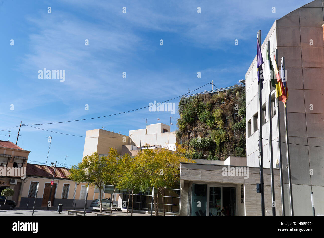 Vertical garden of six floors in San Vicente del Raspeig in the province of Alicante, Spain